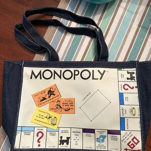 Monopoly Themed Dark Jean Tote Bag - Barely used